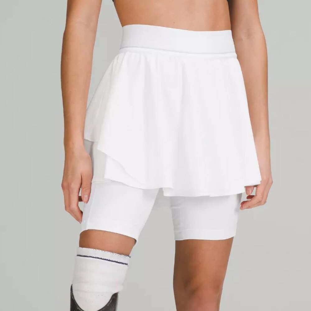 lululemon athletica White Layered Skort with Bike Shorts